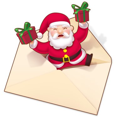 Season's greetings from Cute Santa clipart