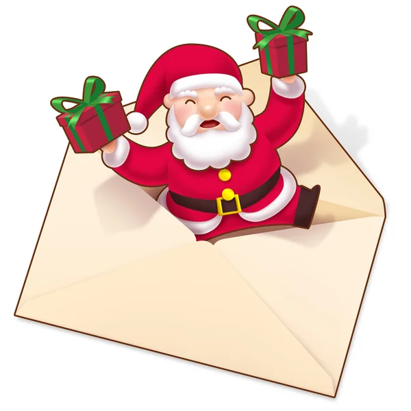 Season 's greetings from Cute Santa — стоковое фото