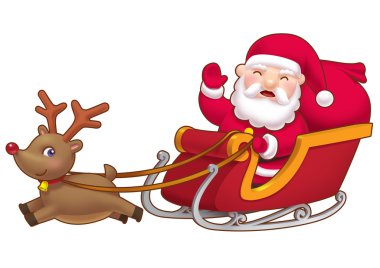 Cute little Santa sleight clipart