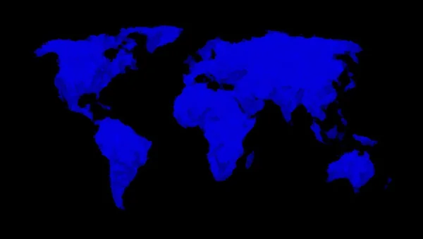 Mapa del mundo pintado - azul —  Fotos de Stock