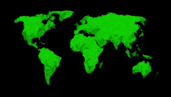 Målade världskarta - grön — Stockfoto
