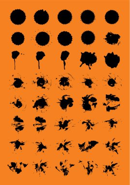 Vector - Grungy Ink Splats And Strokes clipart
