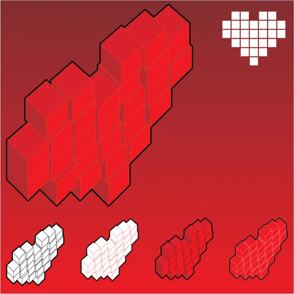Srdce - vektorové ilustrace srdce — Stockový vektor