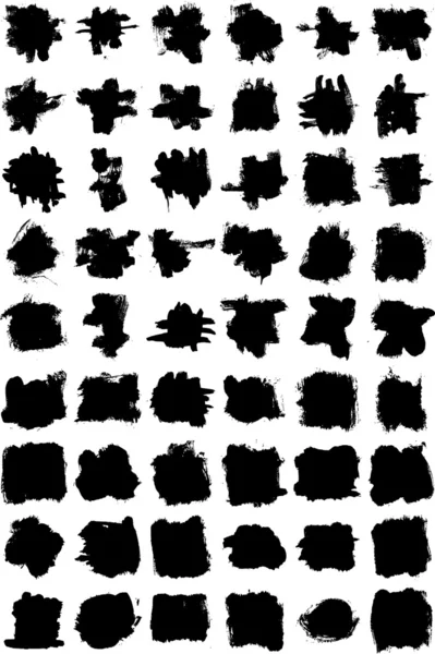 Collection of grungy vectorized ink strokes / shapes — Stock Vector