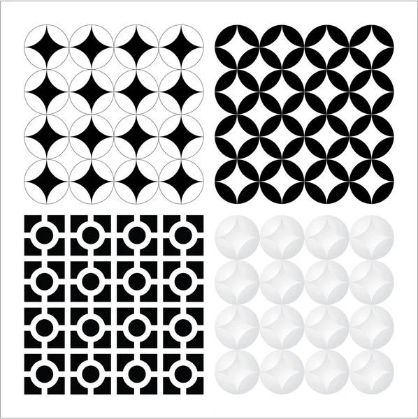 A set of vector based decorative seventies patterns — Stock Vector