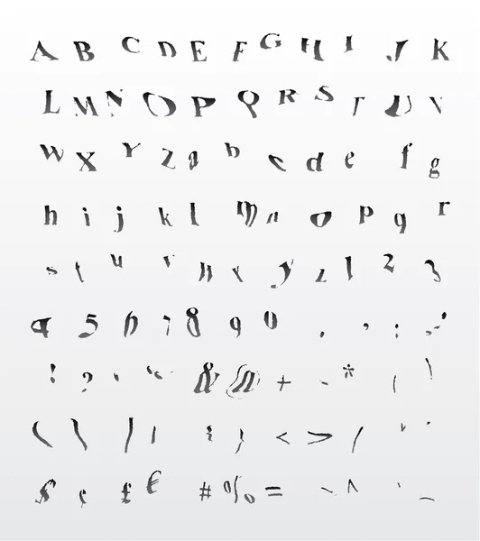 Vector - grungy κάμψη ονειρεμένες υπνωτικό γραμματοσειρά — Διανυσματικό Αρχείο