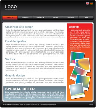 Clean vector web site design template clipart