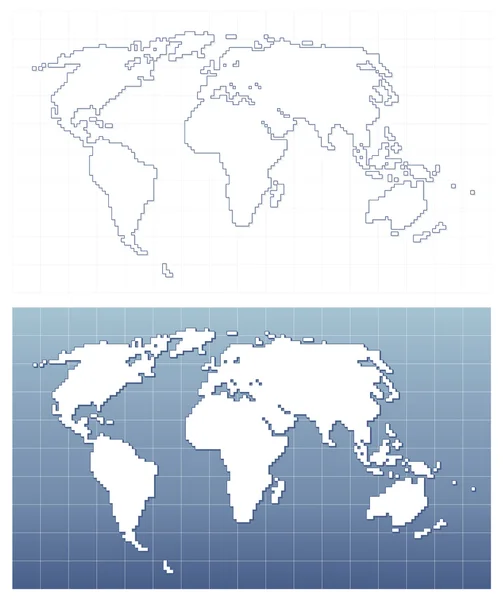 Pixel world map in vector format — Stock Vector