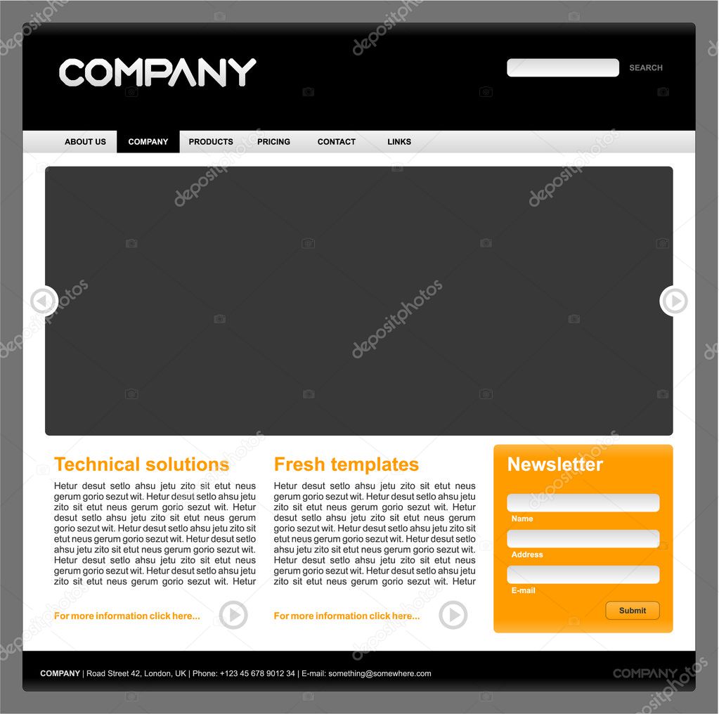 Clean vector web site design template