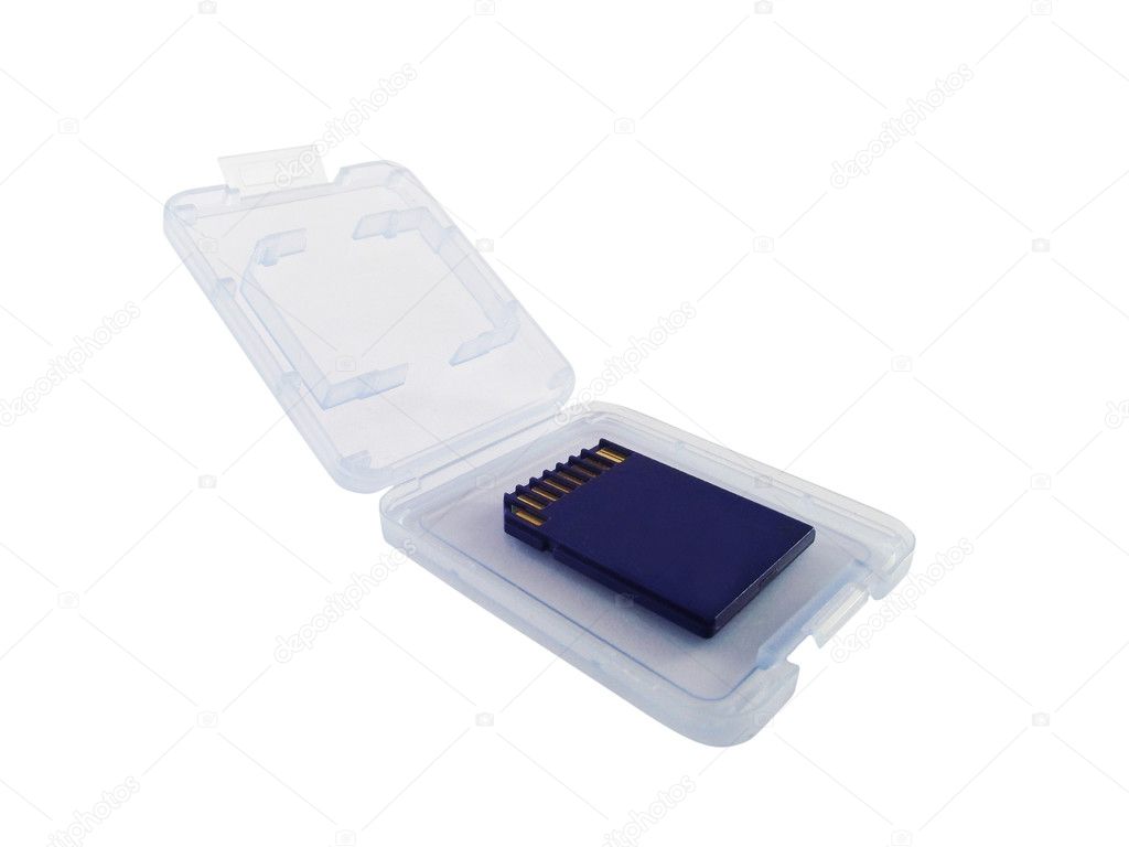 Flash card in a box on a white background