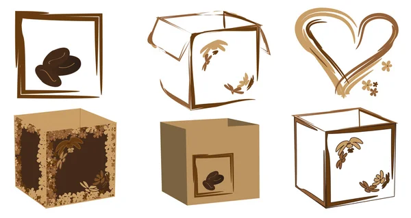 空盒及其他白色背景上 — 图库矢量图片