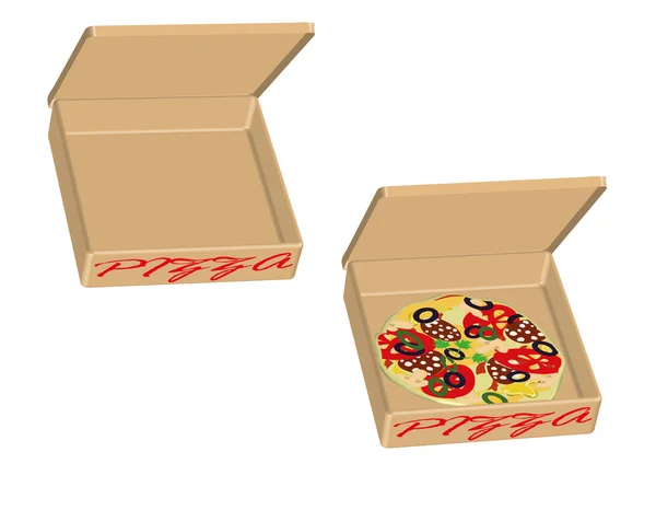 Caja de pizza — Vector de stock