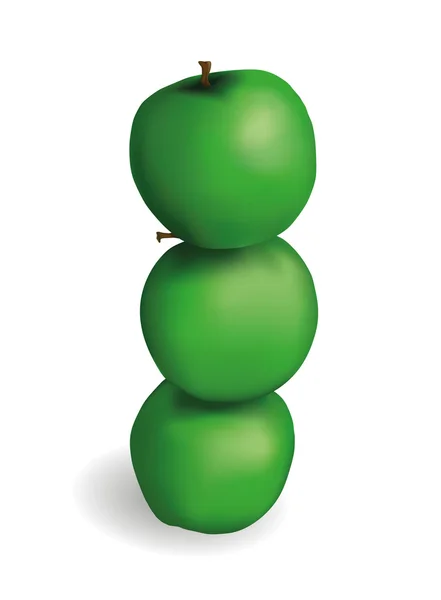 緑ベクトル硅アップル — ストックベクタ