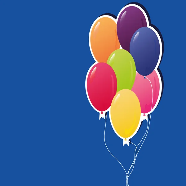 Bos Van Kleurrijke Partij Ballonnen — Stockvector
