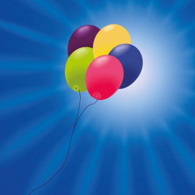 Balloons in the sunny sky clipart