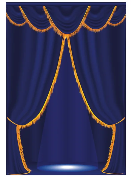 ベクトル青いカーテン — ストックベクタ