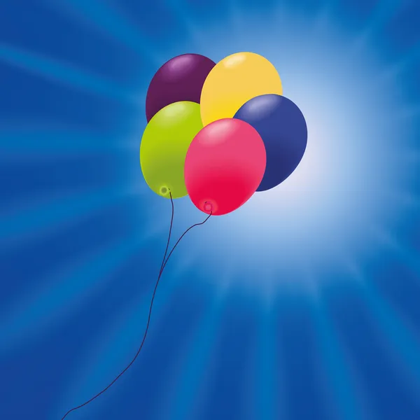 Ballons dans le ciel ensoleillé — Image vectorielle