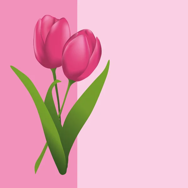 Tarjeta Felicitación Tulipanes — Vector de stock