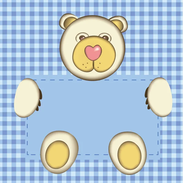 Medvěd Pro Chlapečka Baby Příjezdu Oznámení — Stockový vektor
