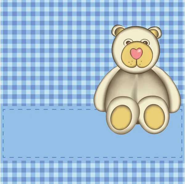 Urso Para Menino Anúncio Chegada Bebê — Vetor de Stock