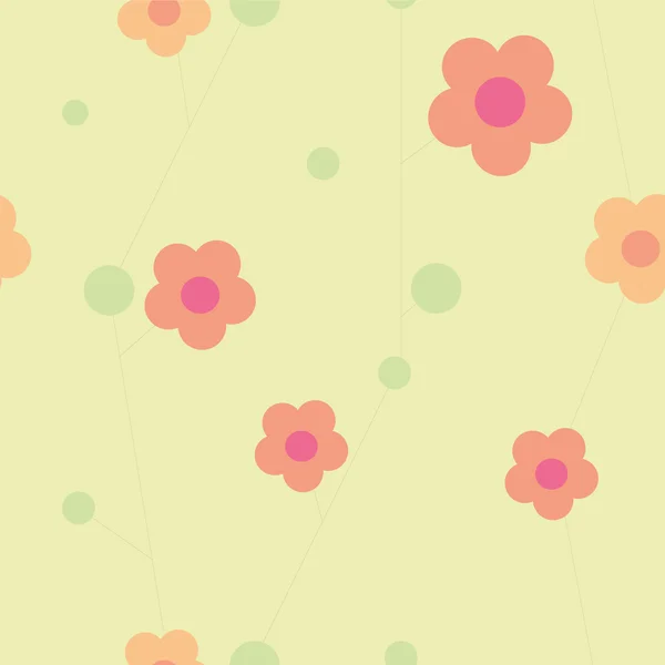 Seamless cute flowers wallpaper — Stock Vector