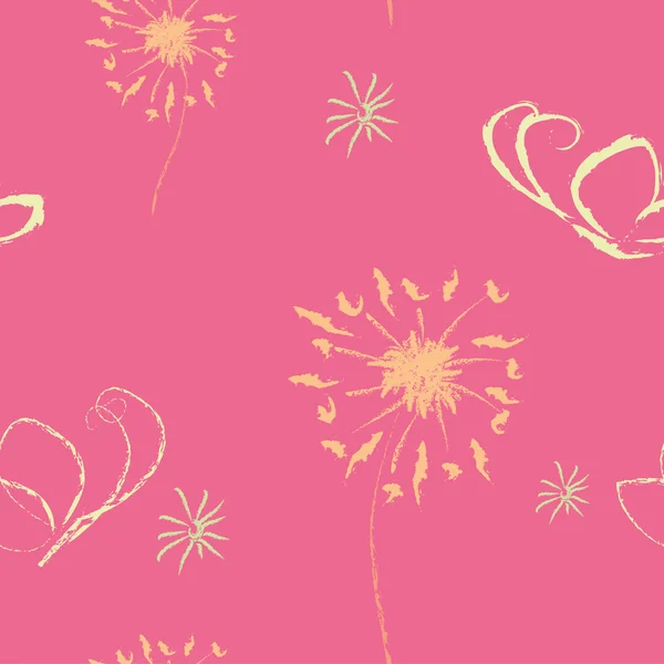 シームレスなかわいいピンクの壁紙 — ストックベクタ