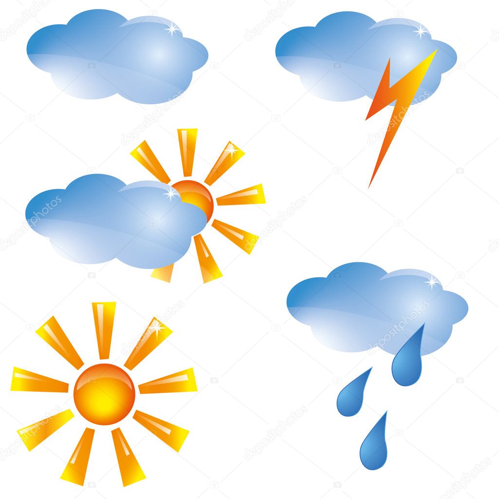 Weather icon set — Stock Vector © Marifa #5285286