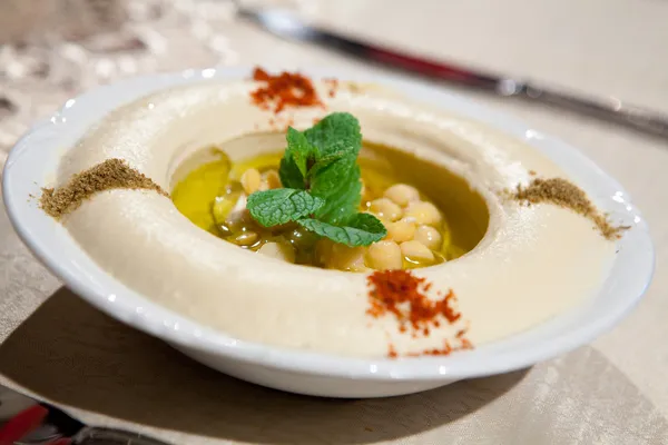 Hummus Plat Traditionnel Oriental — Photo