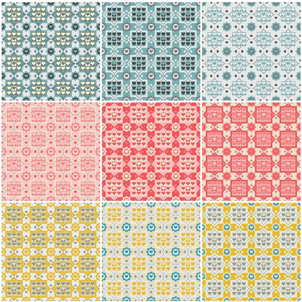 stock vector Valentine's day seamless patterns