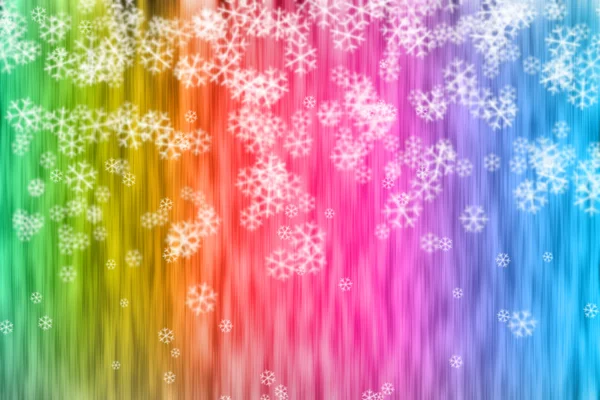 Abstracte kleurrijke achtergrond en sneeuwvlokken — Stockfoto