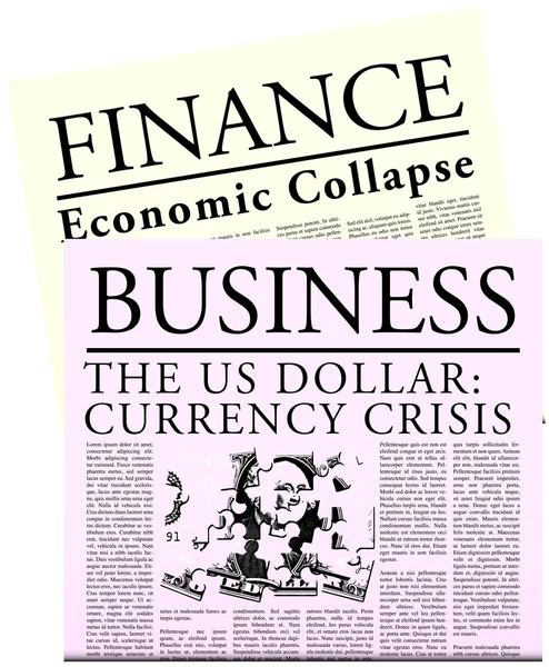 Вымышленная экономическая газета — стоковый вектор