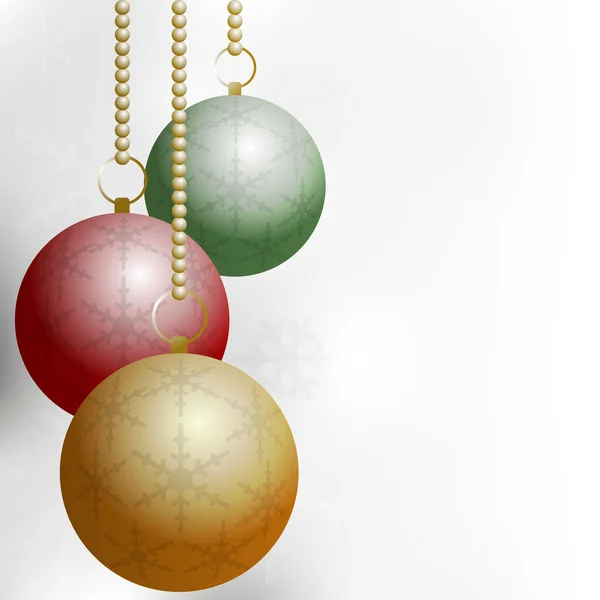 Vánoční koule na stříbrné pozadí — Stockový vektor
