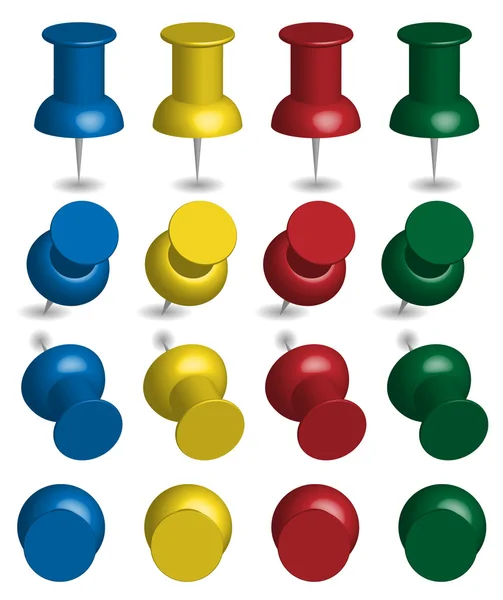Color Pushpins — Stock Vector