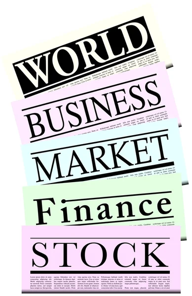 Jornais financeiros fictícios com Lorem Ipsum Copy — Vetor de Stock