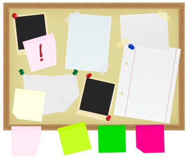 Stationery on Noticeboard clipart