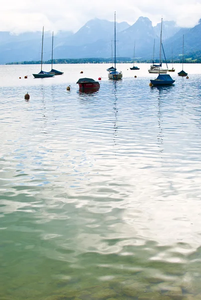 stock image Boats on Lake Wolfgangsee, Salzburgland, Austria