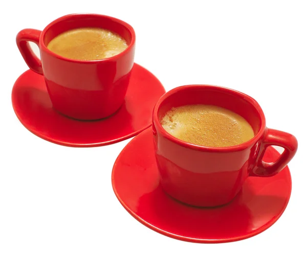 Canecas de café vermelho — Fotografia de Stock