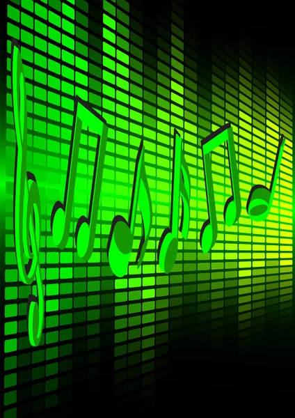 Zelené hudební pozadí — Stockový vektor