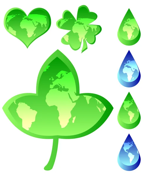 Set di icone ecologiche — Vettoriale Stock