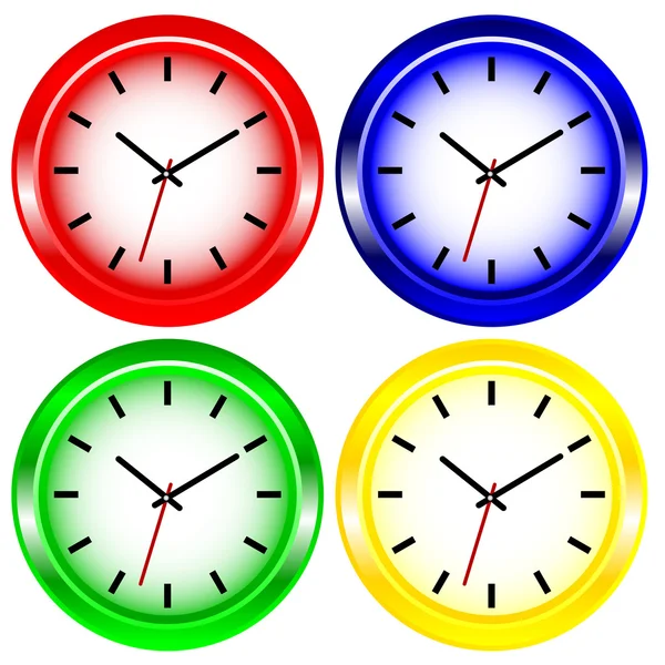 Колір настінні годинники — стоковий вектор