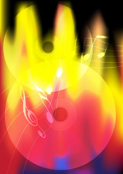 Brûler fond de musique — Image vectorielle