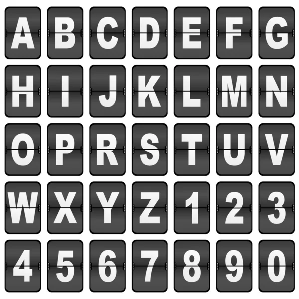 Luchthaven tijd / scorebord lettertype — Stockvector