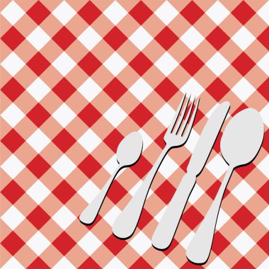 Red Gingham Menu Card clipart