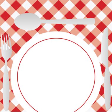 Gingham Menu Card clipart