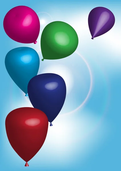 Balloons on Blue Sky — Stock Vector