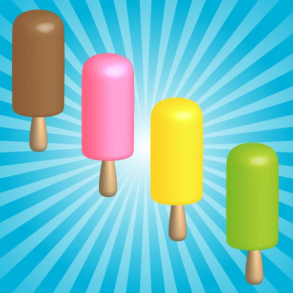 Letní pozadí - zmrzlinu — Stockový vektor