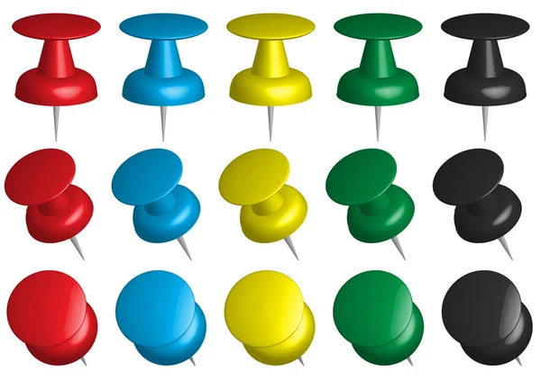 Set de Pushpins de Color — Archivo Imágenes Vectoriales