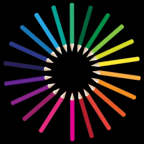 Crayones gama de colores — Vector de stock