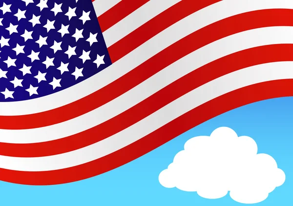 Vlnité americká vlajka — Stockový vektor