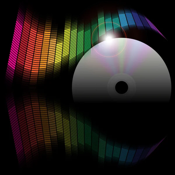 抽象背景-均衡器和 cd 光盘 — 图库矢量图片